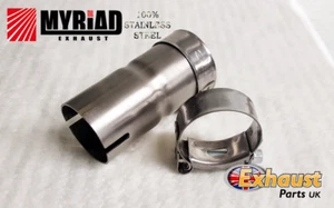 Exhaust Reducer Stainless Steel - Sleeve Joiner + T Clamps - Repair Tube Section - Picture 1 of 2