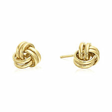 14K Real Solid Gold Polished Love Knot Sleeper Studs Earrings Screw-back 7mm