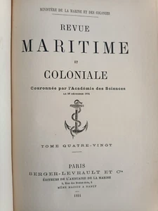 Revue maritime et coloniale Tome quatre-vingt 80 1884 Berger-Levrault 14 - Picture 1 of 3
