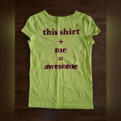 CRAZY 8 Niñas Grande 10/12 Amarillo "Impresionante" Rosa Brillo Letras Camiseta Foto 1 de 4