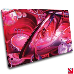 ABSTRACT PATTERN PINK RED CANVAS Wall Art Picture Print A4 - Picture 1 of 3