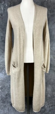 Theory Soft Beige  100% Cashmere Long Open Cardigan Sweater sz Petite (14888) - Image 1 of 4