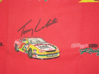 Kelloggs Corn Flakes Vintage Fabric Terry Labonte #5 Race Car 1/2 Yd.  44" x 19" - Image 1 of 4