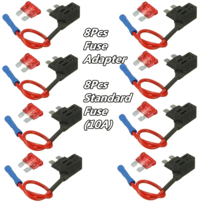 8Sets Standard ATO ATC Auto Car Blade Fuse Holder Add-A-Circuit Fuse TAP Adapter - Image 1 of 4