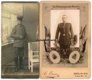 2x Orig. Kabinett Foto Portrait Soldaten in BERLIN Schützenschnur Lichterfelde - Bild 1 von 2