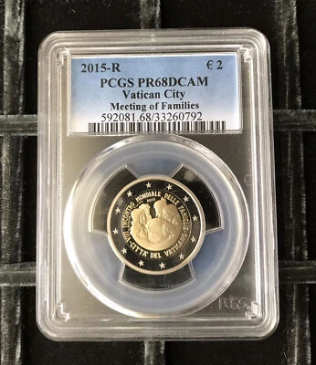 2015 Vatican 2 Euro Proof - World Meeting of Families PCGS PR68 Deep Cameo - Image 1 of 2