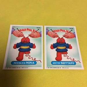 Topps Garbage Pail Kids Serie 8 Agujas Nina 327a y Knittin' Brittany 327b COMO NUEVO - Imagen 1 de 8