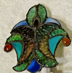 Tiffany Style Stained Glass Angel Night Light by River of Goods 5" H - Picture 1 of 13