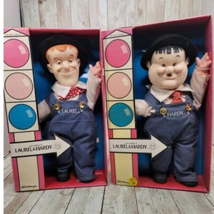 Vintage 1986 Laurel & Hardy 12" Stuffed Doll Figures w/ Original Box - Picture 1 of 5