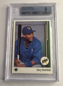 1989 Upper Deck #13 Gary Sheffield RC Graded BGS 9 Mint Milwaukee Brewers