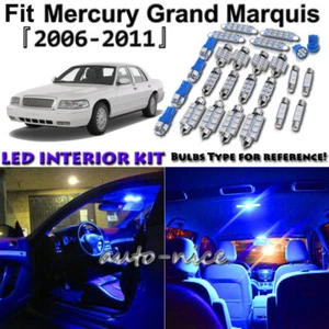 16x Blue LED Interior Lights Package Kit For 2006 - 2011 Mercury Grand Marquis - Picture 1 of 10
