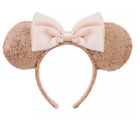 Disney Parcs Minnie Mouse Paillette Oreille Serre Tête Or Rose & Neuf Avec