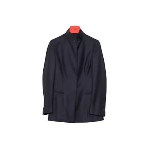 2500$ ISAIA NAPOLI Blue Woman Korean Collar Jacket Blazer 40 IT / 4 US / 36 FR - Picture 1 of 7
