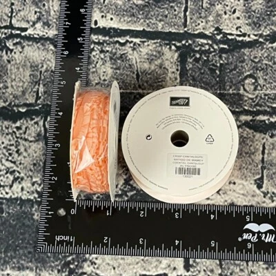 Stampin' Up CRISP CANTALOUPE 130021 Stretch Ruffle Trim 3/8" x 10 Yards 2 Rolls - Image 1 of 4