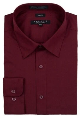 Marquis Men's Premium Slim Fit Button Up Long Sleeve Solid Color Dress Shirt - Image 1 of 3