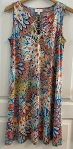 Ivy Lane Sheath Dress Floral Knee Length O Ring Size Medium EUC - Picture 1 of 4
