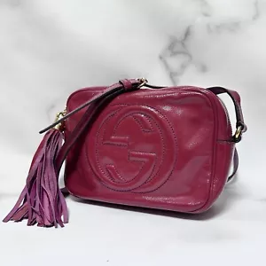 GUCCI Soho Disco Shoulder Bag Crossbody Purse Patent Leather Authentic - Picture 1 of 24