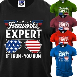 Men's Funny American Flag Big Glasses T-Shirt USA 4th Of July New Gift Tee S-3XL - Picture 1 of 11