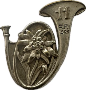 11° Bataillon de Chasseurs Alpins, F.F.I 1944, cor plein, 2 anneaux - Imagen 1 de 2