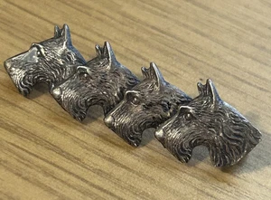 Vintage Sterling Silber Scottie Hund Brosche 4 Köpfe unpoliert 5g Terrier Anstecknadel - Bild 1 von 10