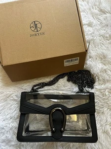 Nuova borsa a tracolla Joryin donna trasparente con omologata stadio nero, catena (AP) - Foto 1 di 3