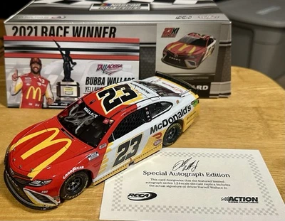 Bubba Wallace 2021 McDonald’s Talladega Win Autografiado 1/24 Nascar Diecast Foto 1 de 4