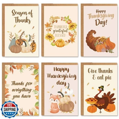 COCHIE Paquete de 24 Tarjetas de Acción de Gracias Feliz Día de Acción de Gracias Coche de Saludo Foto 1 de 4