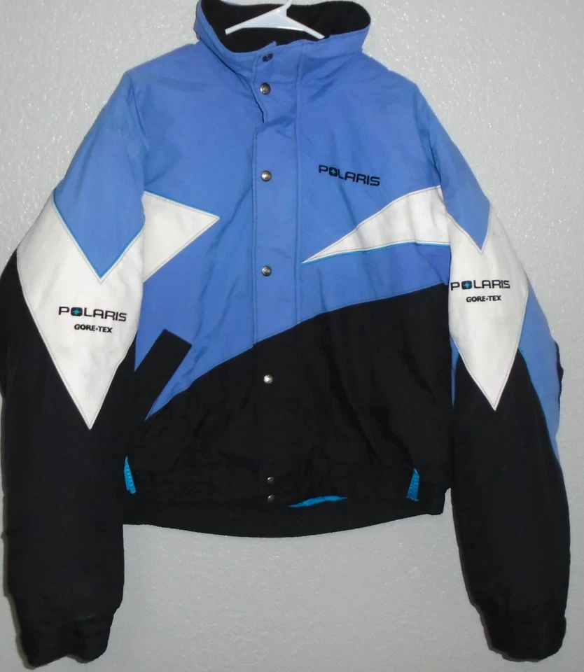 Hombres Polaris Gore-Tex Azul Negro Cremallera y Snap Chaqueta de Moto de Nieve Talla XL Foto 1 de 3