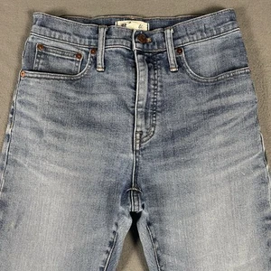 Madewell Women’s Classic Straight Jean Medium Wash Denim Stretch Distressed 26P - Picture 1 of 13
