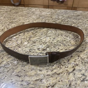 Orvis Herren brauner Ledergürtel Gr. 34 mit silberner Schnalle, gebraucht super Zustand. - Bild 1 von 5