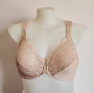 Glamorise Ladies 1245 Nude Front Closure WonderWire Bra Size US 40C  / AU 18C - Picture 1 of 7