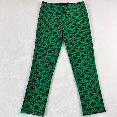 Crewcuts J. Crew Girls Verde Pana Negro Arcos AOP Pantalones de Vacaciones Talla 12  Foto 1 de 4
