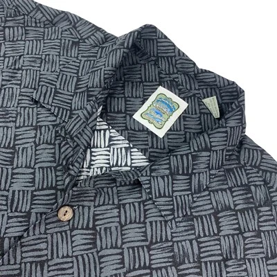 Camisa Ocean Current Para Hombre 100% Rayón S/S Botón Hawaiano Negra/Gris Dragones • XL Foto 1 de 4