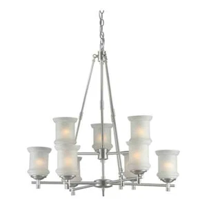 Forte Lighting 3+6 Light Chandelier in Brushed Nickel - 2180-09-55 - Picture 1 of 1
