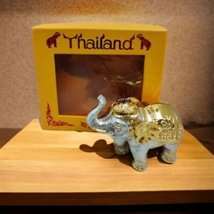 Elephant Doll Thailand Model Souvenir Gift Box Gold & Silver Color 3 inches - Picture 1 of 12