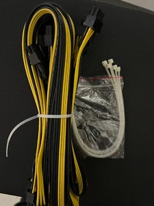 8 pack PCIE 6 Pin to PCI-E 8 Pin (6+2) Pin Male GPU Power Cable Splitter 50CM - Picture 1 of 6