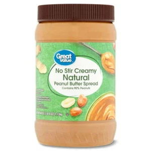Great Value No Stir Creamy Natural Peanut Butter Spread, 40 oz - Picture 1 of 6