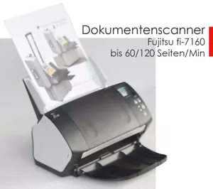 FUJITSU Fi-7160 ZUVERLÄSSIGER DOKUSCANNER A4 600dpi 60 SM DUPLEX NUR 40878 SCANS - Bild 1 von 5