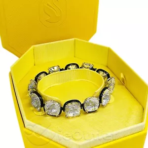 NUOVO SWAROVSKI Bracciale Regolabile Bianco Trasparente Taglio Cuscino Cristallo Armonia Nuovo con scatola - Foto 1 di 8