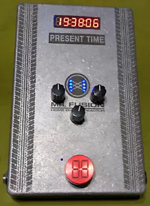Custom Build/Engraved Deep Blue Delay Clone Back To The Future Theme Pedal - Picture 1 of 12