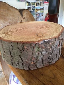 Fetta tronco rustico 14"" (36 cm), supporto per torta nuziale in legno spesso 6"", centrotavola - Foto 1 di 8