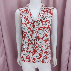 Karl Lagerfeld Women's Floral Beaded V-Neck Sleeveless Blouse Top XS - Picture 1 of 7