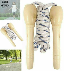 Kids Wooden Skipping Rope Children Exercise Jumping Game Fitness Boxing Gym NEW - Picture 1 of 4