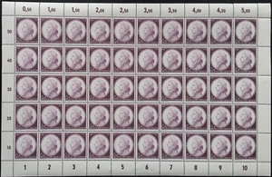 DR Deutsches Reich/German Empire Full sheet Mi № 810 (MNH) 1941 Errors! High CV! - Picture 1 of 7