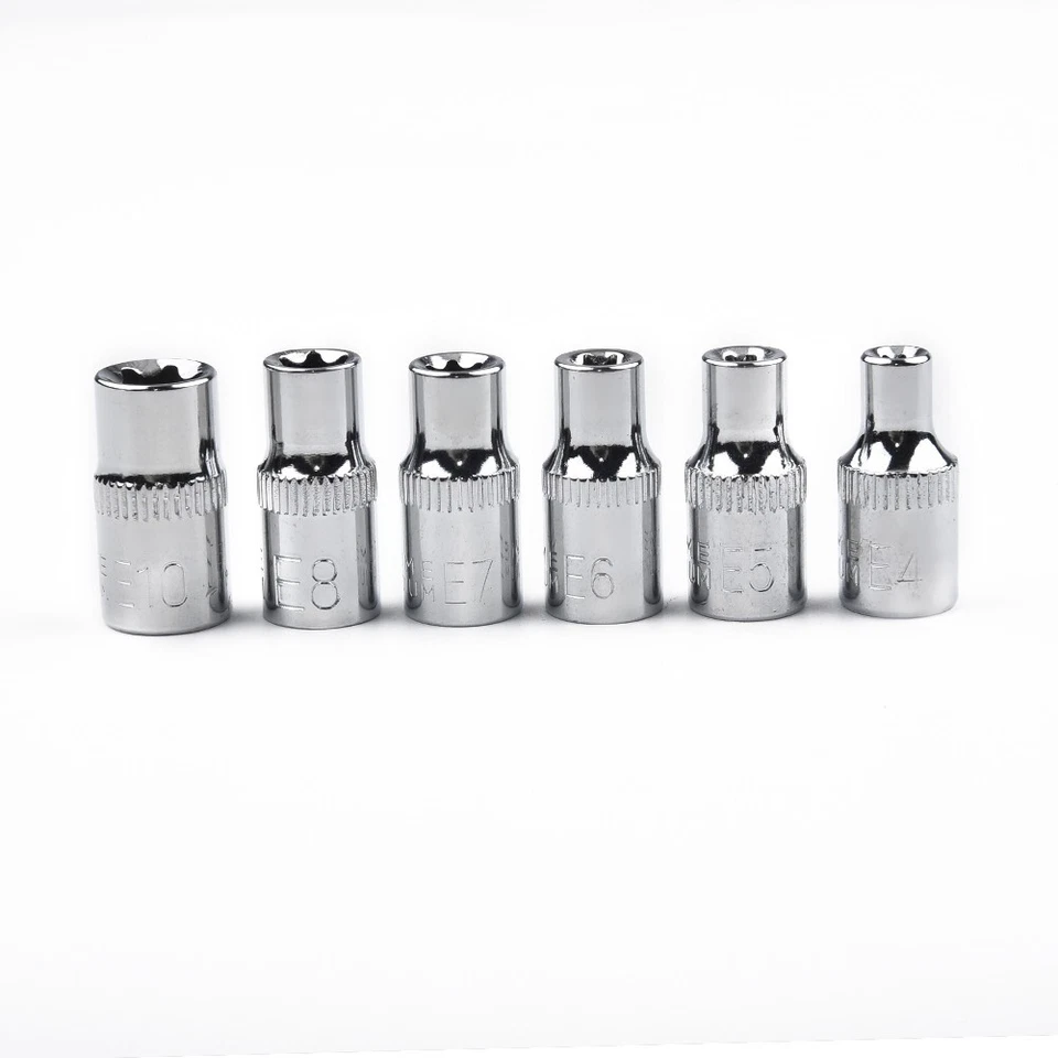 6pcs Wrench 1/4inch Torx Drive Sockets Bit E4 E5 E6 E7 E8 E10 Hand Tool Ratchet - Image 1 of 4