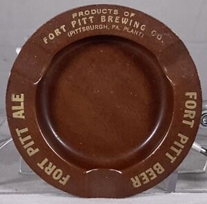 Scarce Early Fort Pitt Beer Tin Ashtray Tray Fort Pitt Brewing Co. Pittsburgh Pa