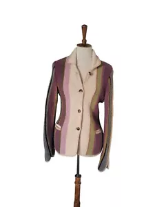 Maglione Diana De Clercq vintage multicolore a righe misto lana cashmere - Foto 1 di 5