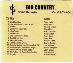 Big Country 2005 Hits Karaoke CDG 15 Sg TOBY KEITH Alan Jackson RASCAL FLATTS - Picture 1 of 3