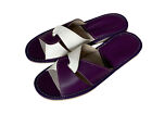 Purple Beige Shoes for Ladies Genuine Leather Peep Toes Women Slippers House