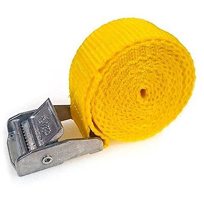 10 Buckled Straps 25mm Cam Buckle 1.5 Meters Long Heavy Duty Load Yellow 250kg • 13.20€